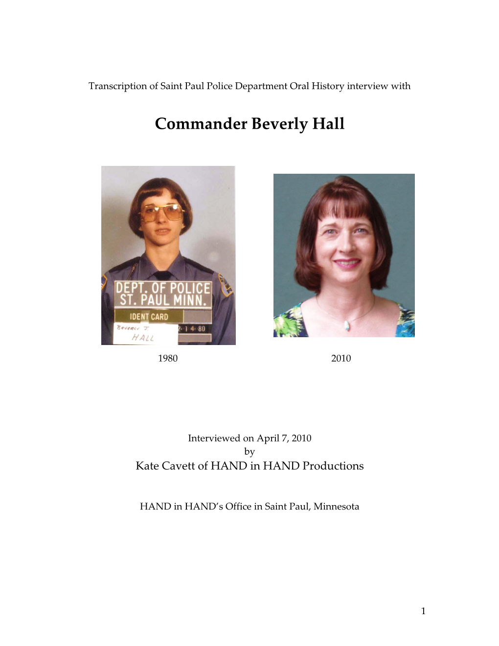Commander Beverly Hall