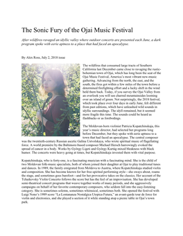 The Sonic Fury of the Ojai Music Festival