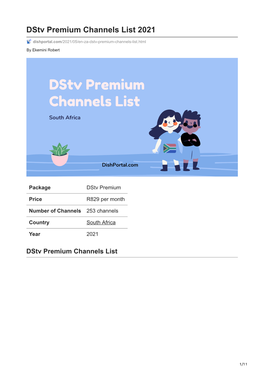 Dstv Premium Channels List 2021