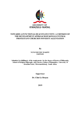 A Critique of the Development Approach of Kongo Central Protestant Church in Poverty Alleviation