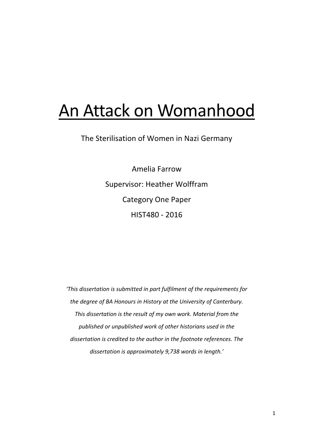 An Attack on Womanhood