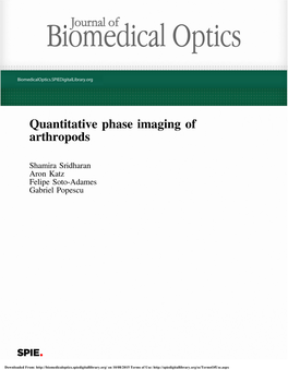 Quantitative Phase Imaging of Arthropods