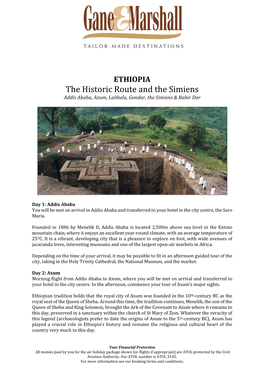 Ethiopia Cultural and Historic Tour