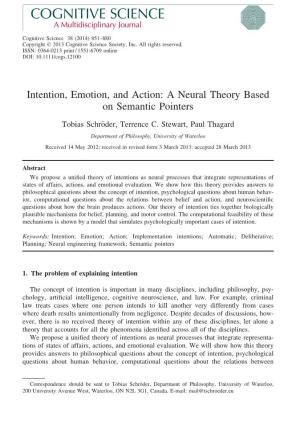 Intention, Emotion, and Action: a Neural Theory Based on Semantic Pointers