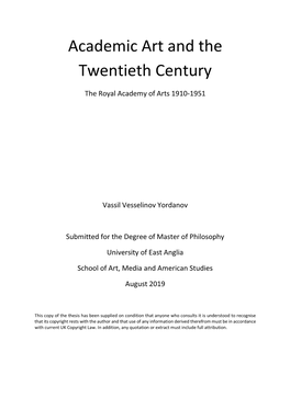 Academic Art and the Twentieth Century