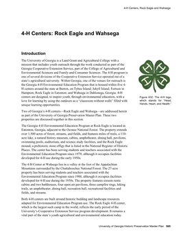4-H Centers: Rock Eagle and Wahsega Assessment
