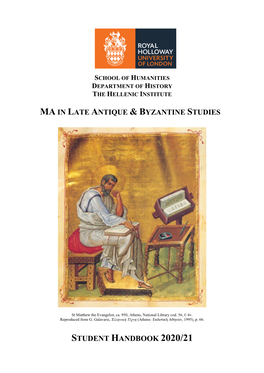 Ma Late Antique and Byzantine Studies