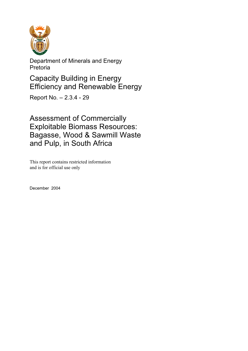 Economic and Financial Calculations and Modelling for the Renewable Energy Strategy Formulation, DME/Danida 2004