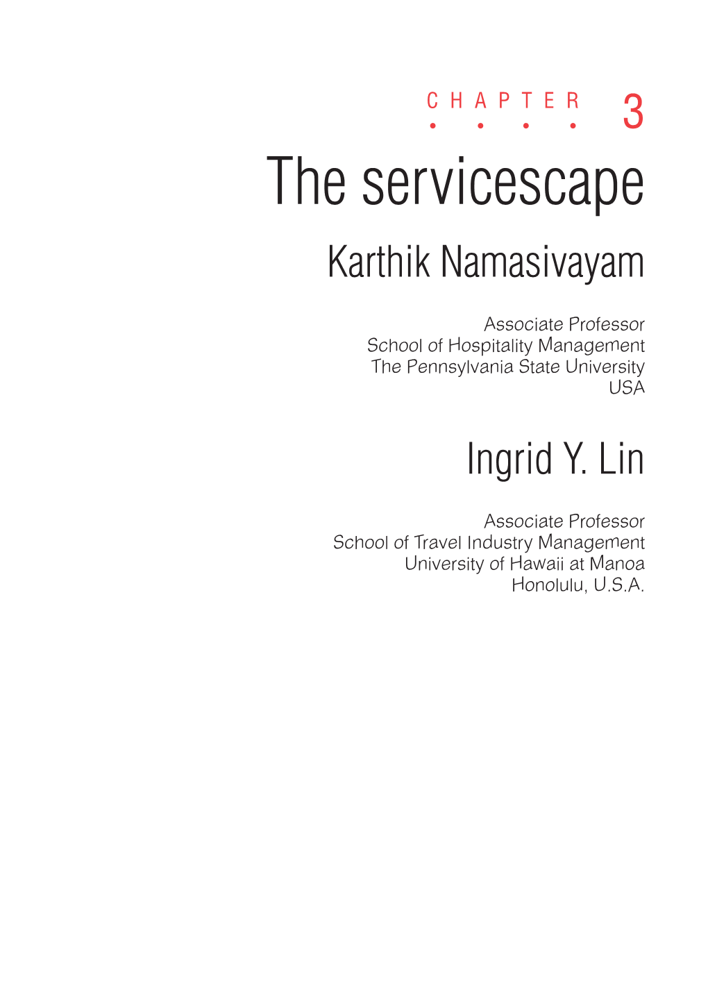 The Servicescape Karthik Namasivayam