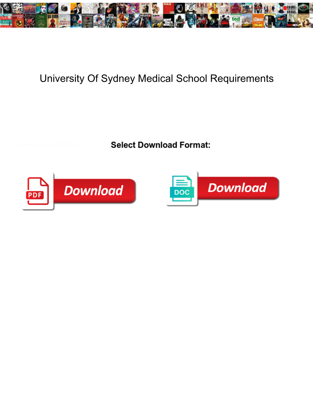 University of Sydney Medical School Requirements