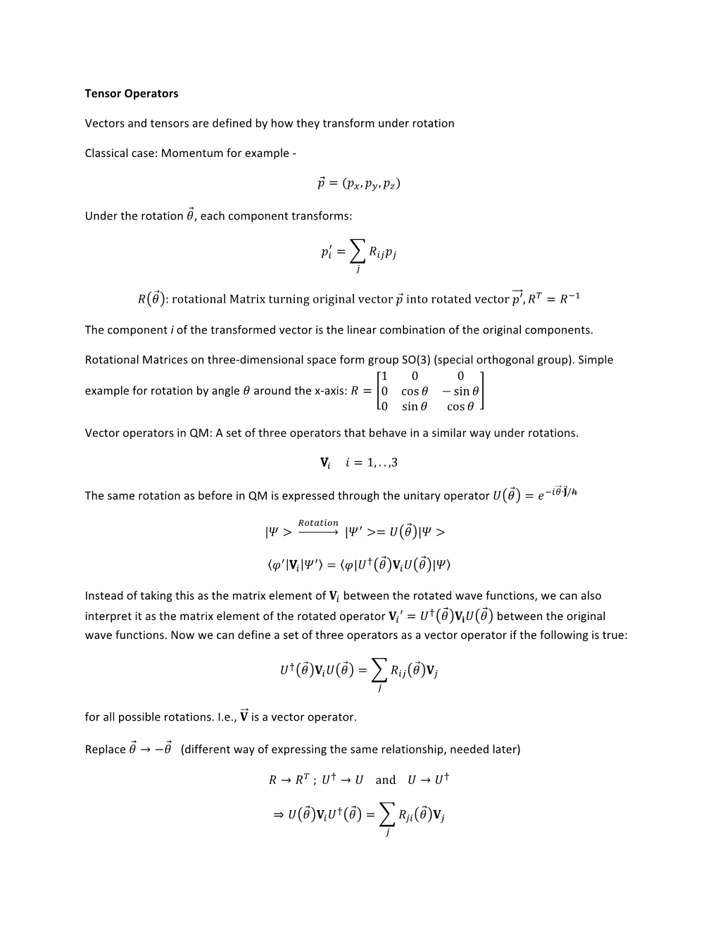 8Th Lecture (Tensor Operators, Wigner-Eckart Theorem)