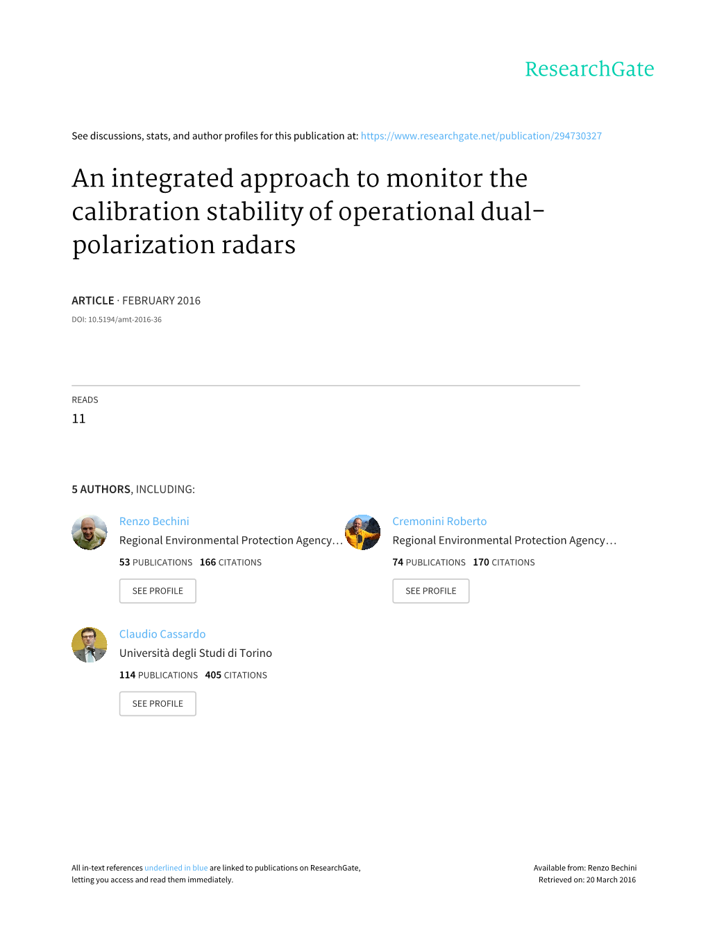 An Integrated Approach to Monitor the Calibration Stability of Operational Dual- Polarization Radars