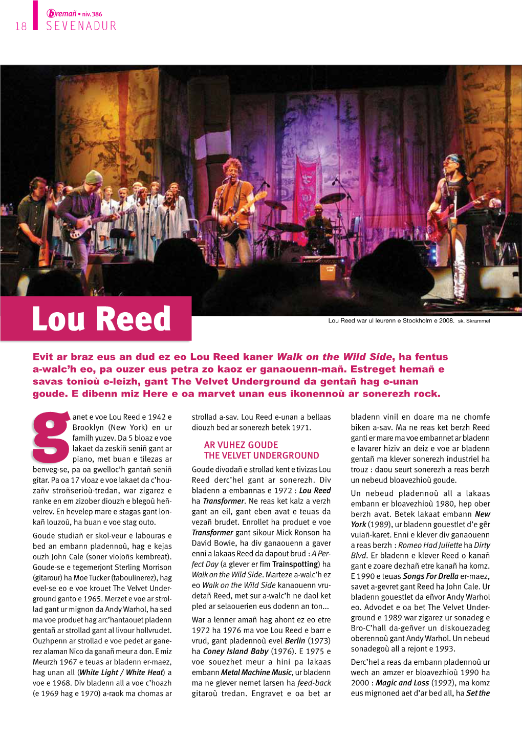 Lou Reed Lou Reed War Ul Leurenn E Stockholm E 2008