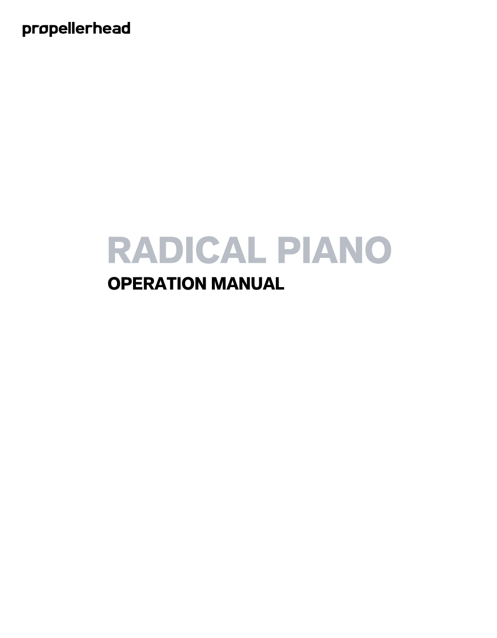 Radical Piano Operation Manual