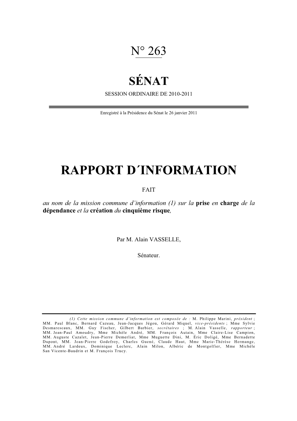 Rapport D´Information