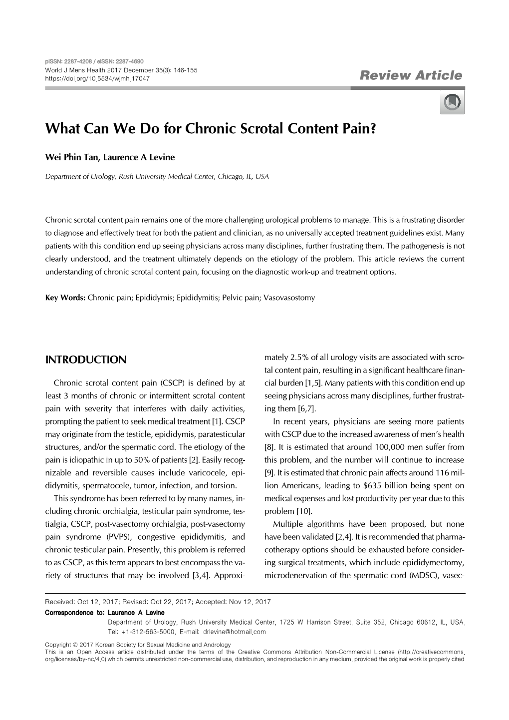 What Can We Do for Chronic Scrotal Content Pain?