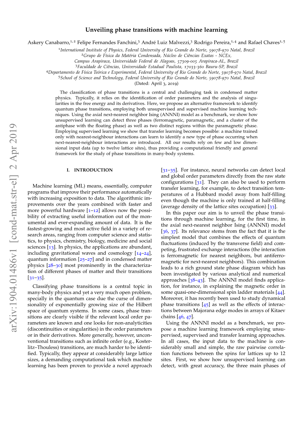 Arxiv:1904.01486V1 [Cond-Mat.Str-El] 2 Apr 2019 Or in Their Derivatives