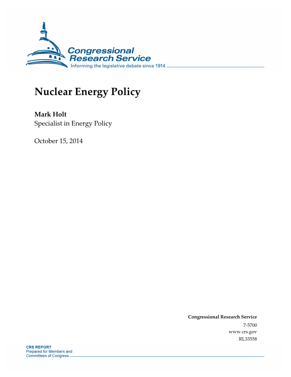 Nuclear Energy Policy