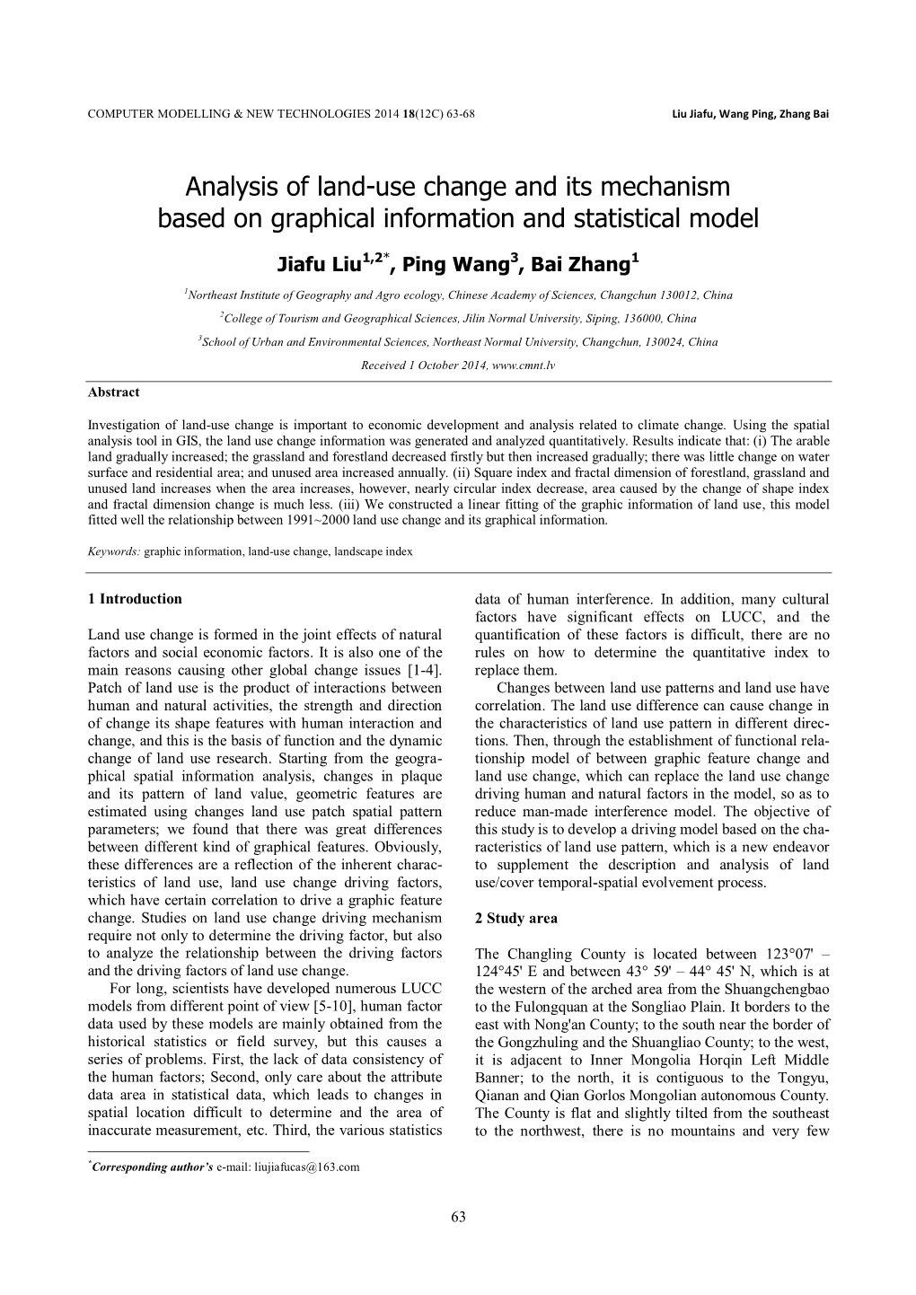 Analysis of Land-Use Change and Its Mechanism Based on Graphical Information and Statistical Model