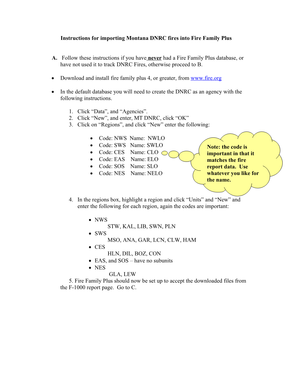 Instructions for Importing Montana DNRC Fires Into Fire Family Plus