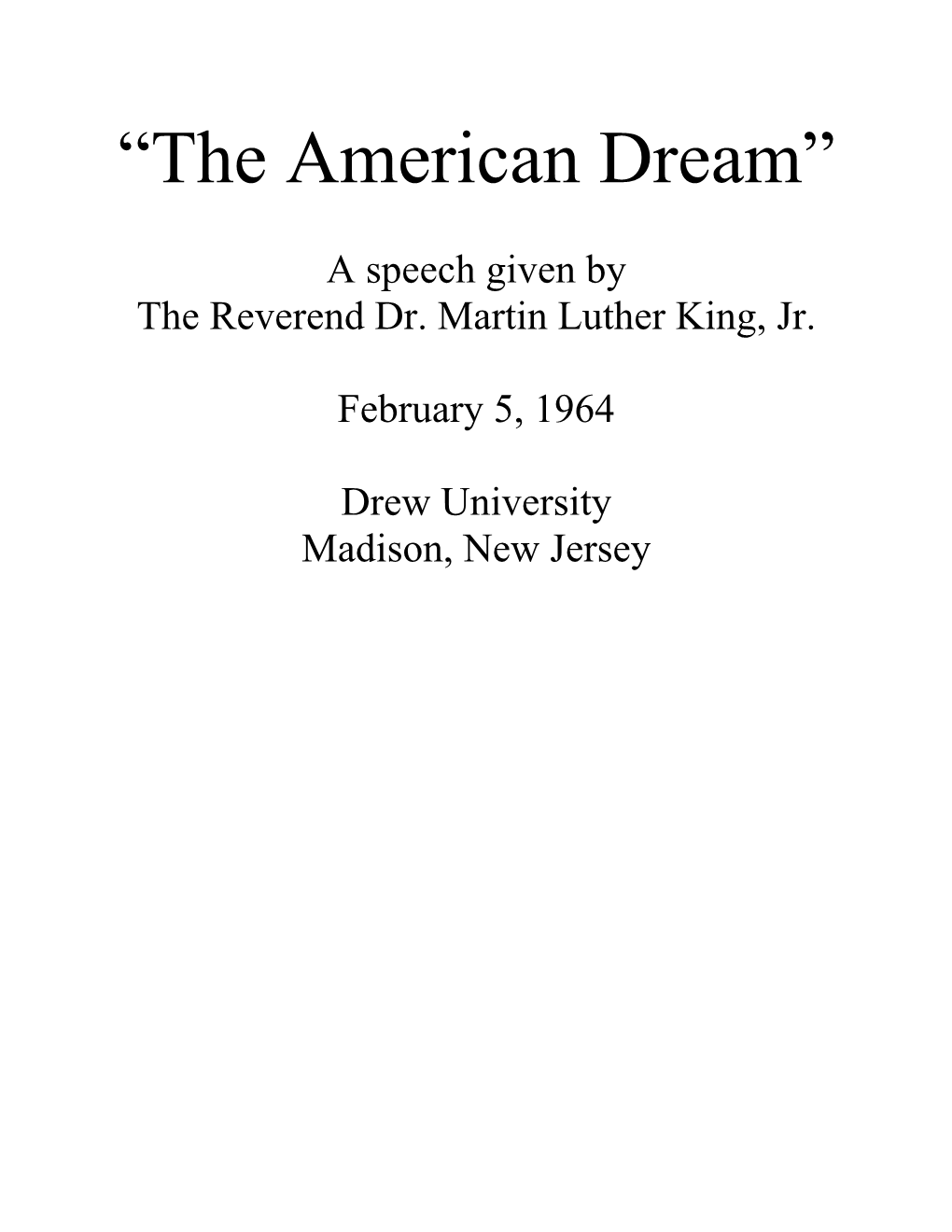 “The American Dream”