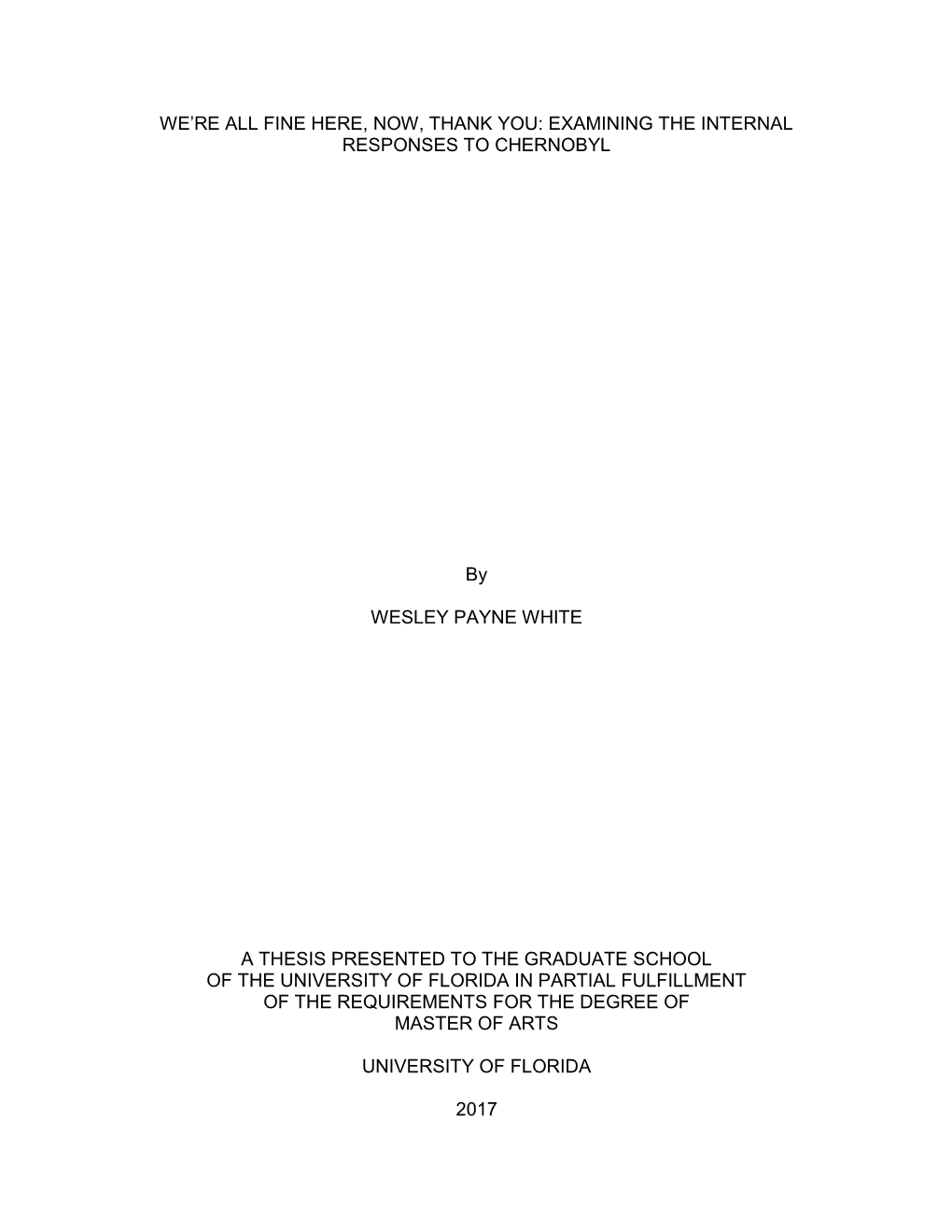 University of Florida Thesis Or Dissertation Formatting