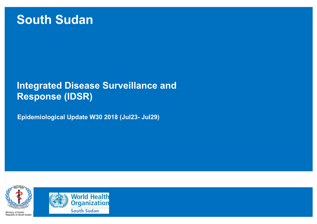 South Sudan IDSR Bulletin