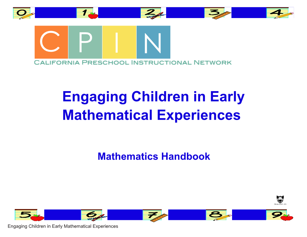 Engaging Children in Early Mathematical Experiences