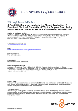 A Feasibility Study to Investigate the Clinical Application of Functional