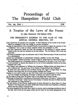 Proceedings of the Hampshire Field Club