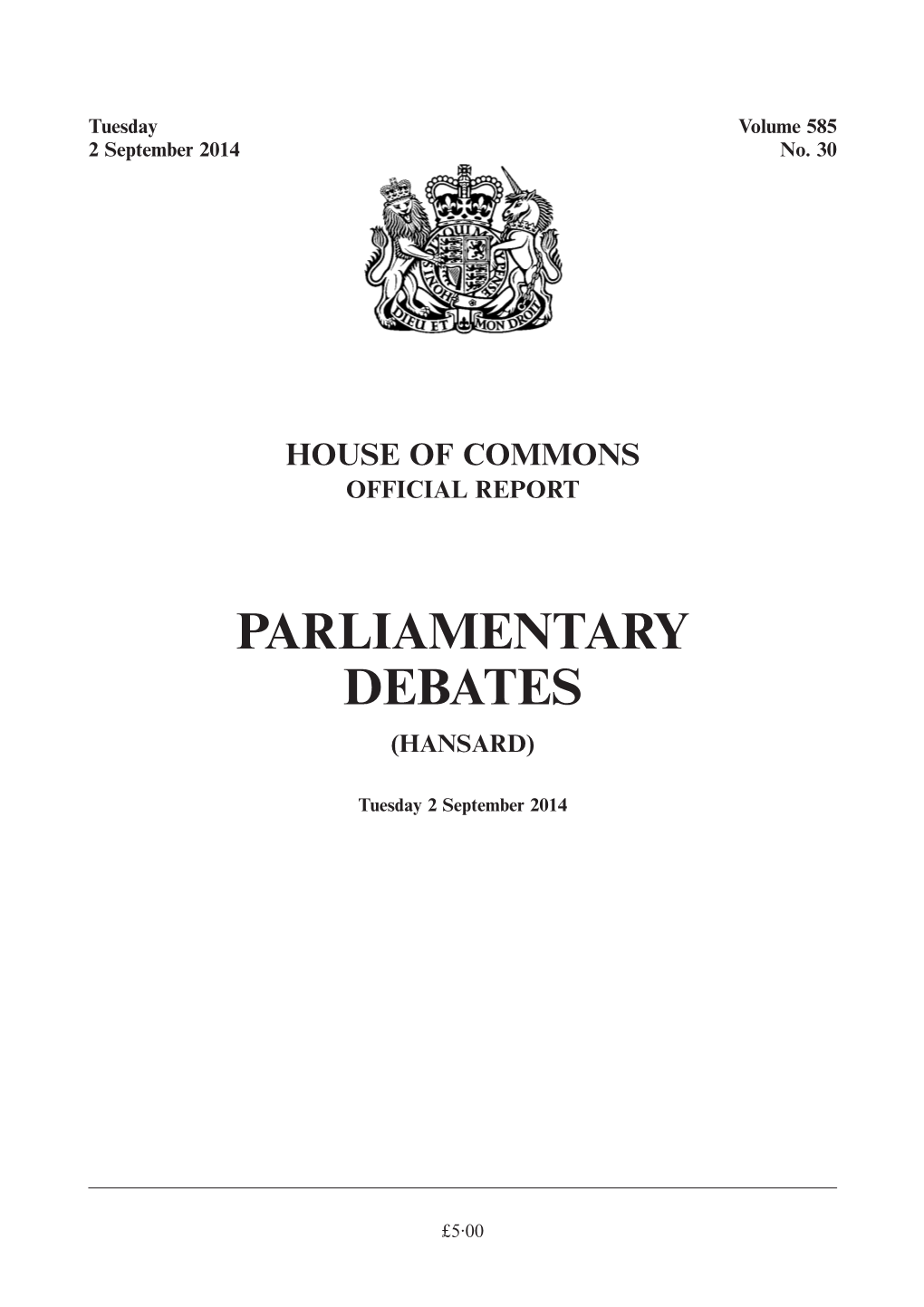 Parliamentary Debates (Hansard)