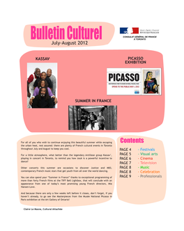 Bulletin Culturel : Summer 2012