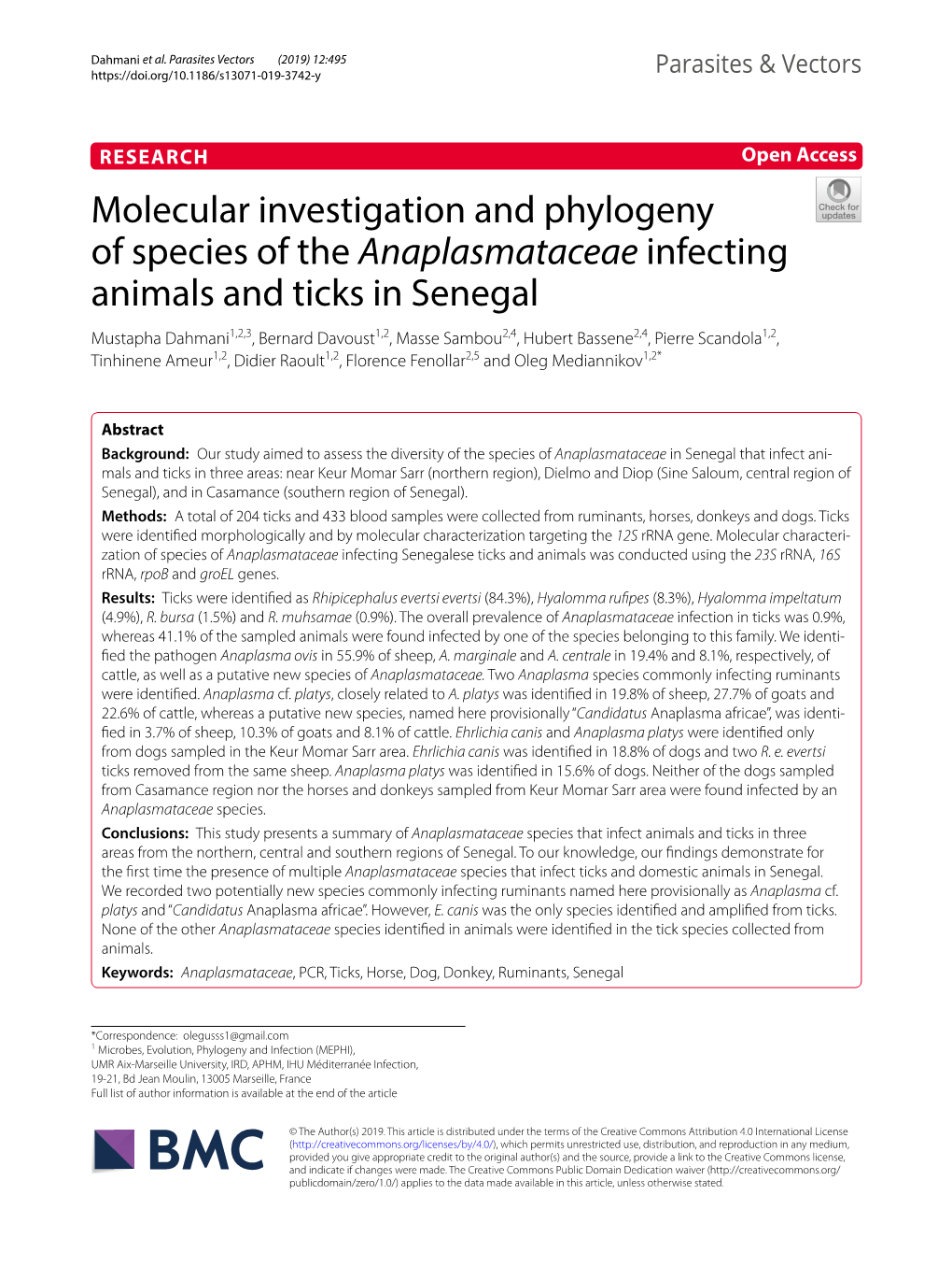 Molecular Investigation and Phylogeny of Species of The