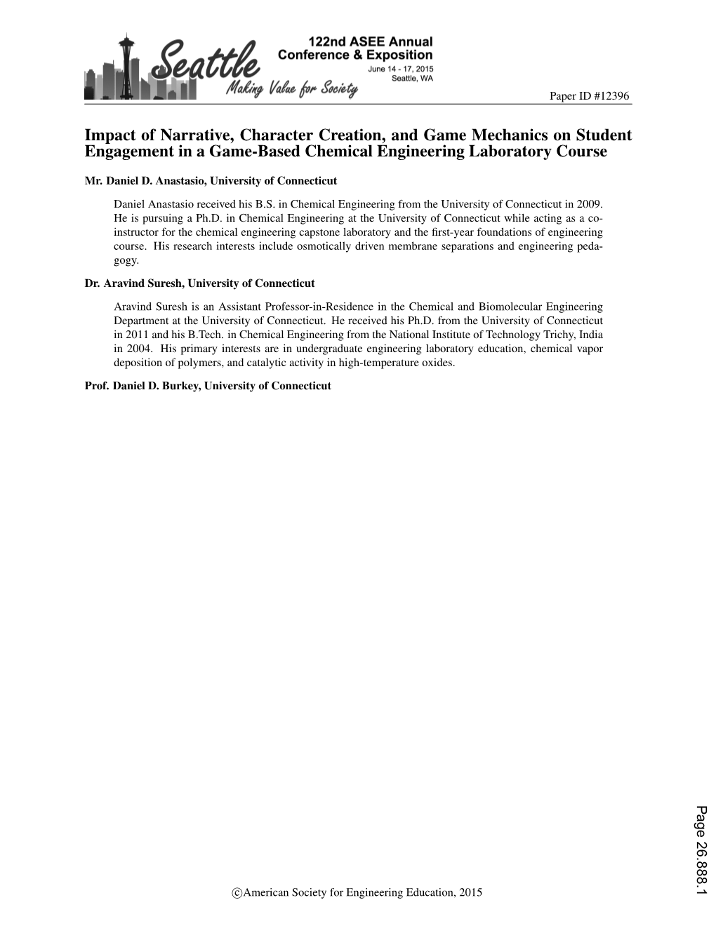 Impact of Narrative, Character Creation, and Game Mechanics on Student Engagement in a Game-Based Chemical Engineering Laboratory Course