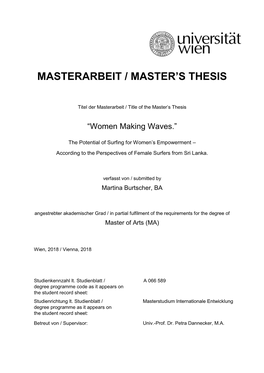 Masterarbeit / Master's Thesis