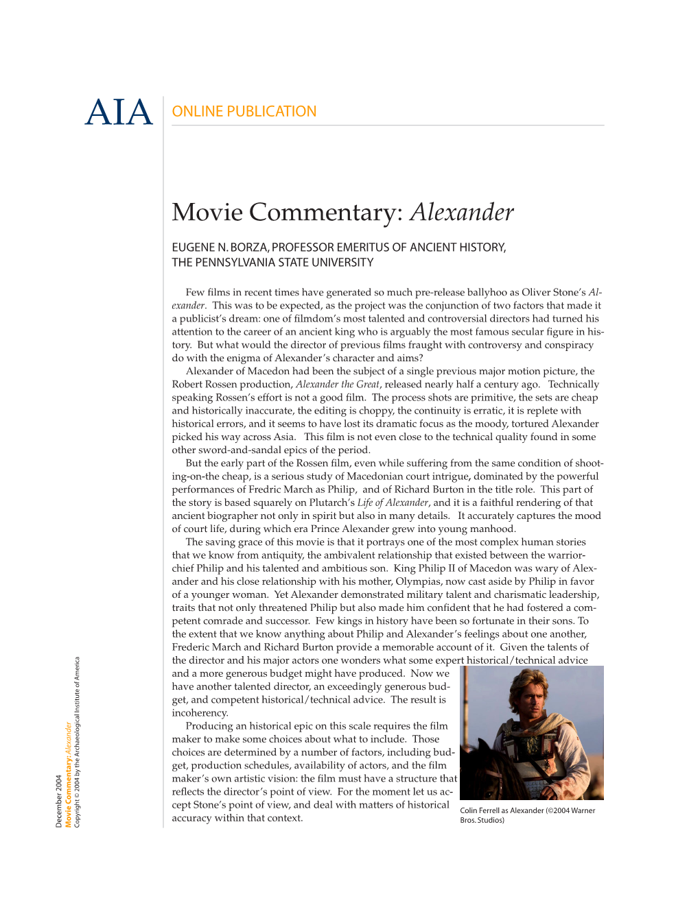 Movie Commentary: Alexander