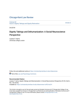 Dignity Takings and Dehumanization: a Social Neuroscience Perspective