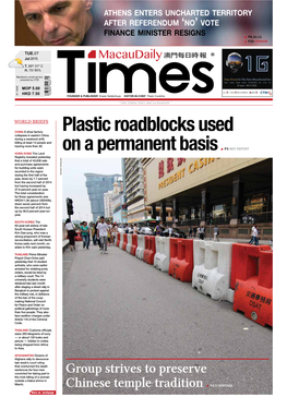 Plastic Roadblocks Used on a Permanent Basis P3 MDT REPORT