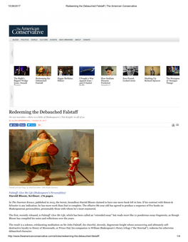 Redeeming the Debauched Falstaff | the American Conservative