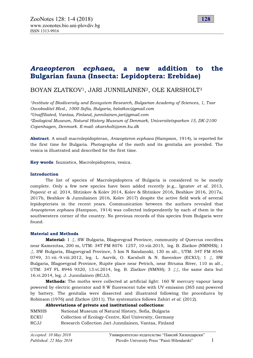 Two New Species of Tipulidae (Diptera) to the Fauna Of