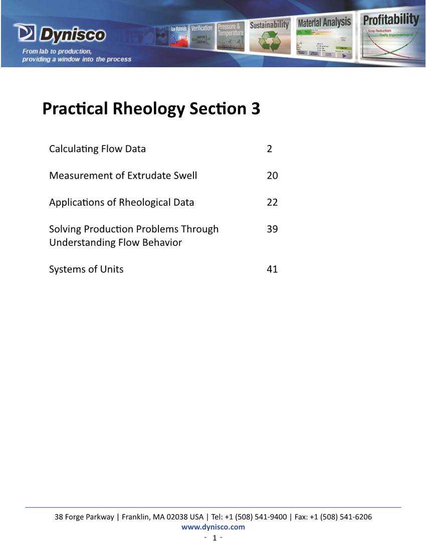 Practical Rheology Section 3