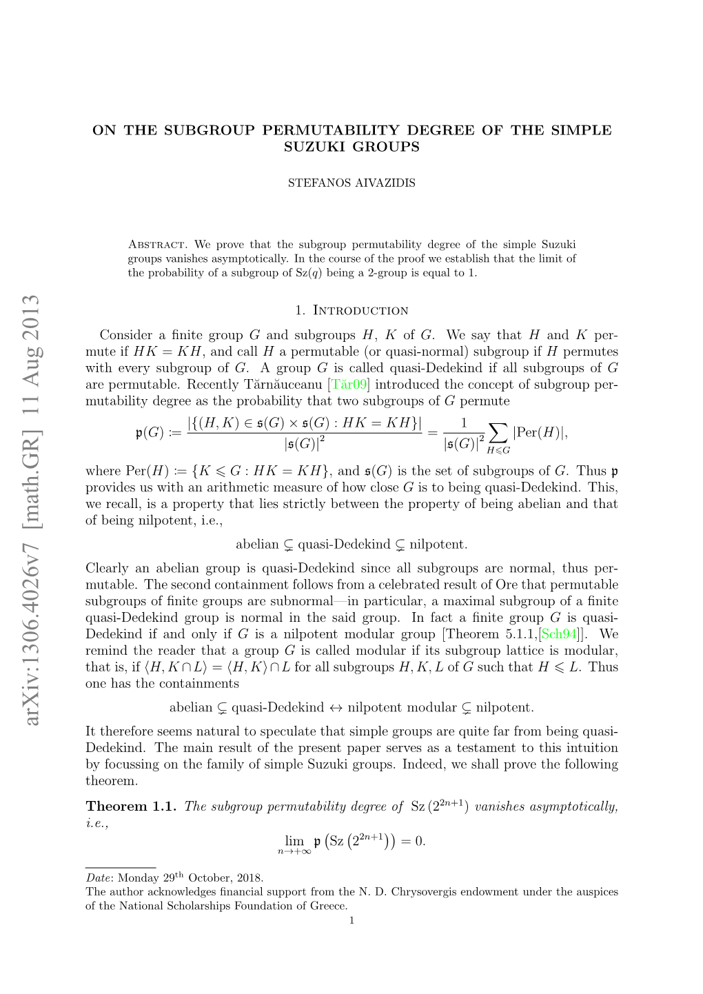 On the Subgroup Permutability Degree of the Simple Suzuki Groups