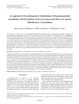 An Appraisal of the Phylogenetic Relationships of Hypoptopomatini Cascudinhos with Description of Two New Genera and Three New Species (Siluriformes: Loricariidae)