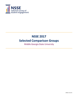 NSSE 2017 Selected Comparison Groups Middle Georgia State University