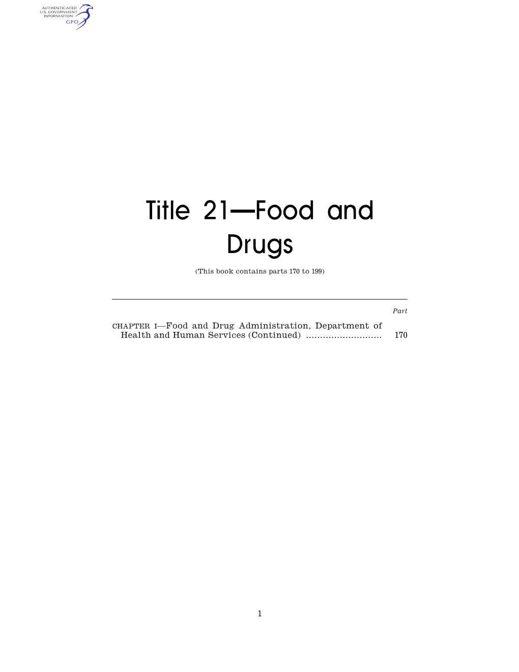 Title 21—Food and Drugs