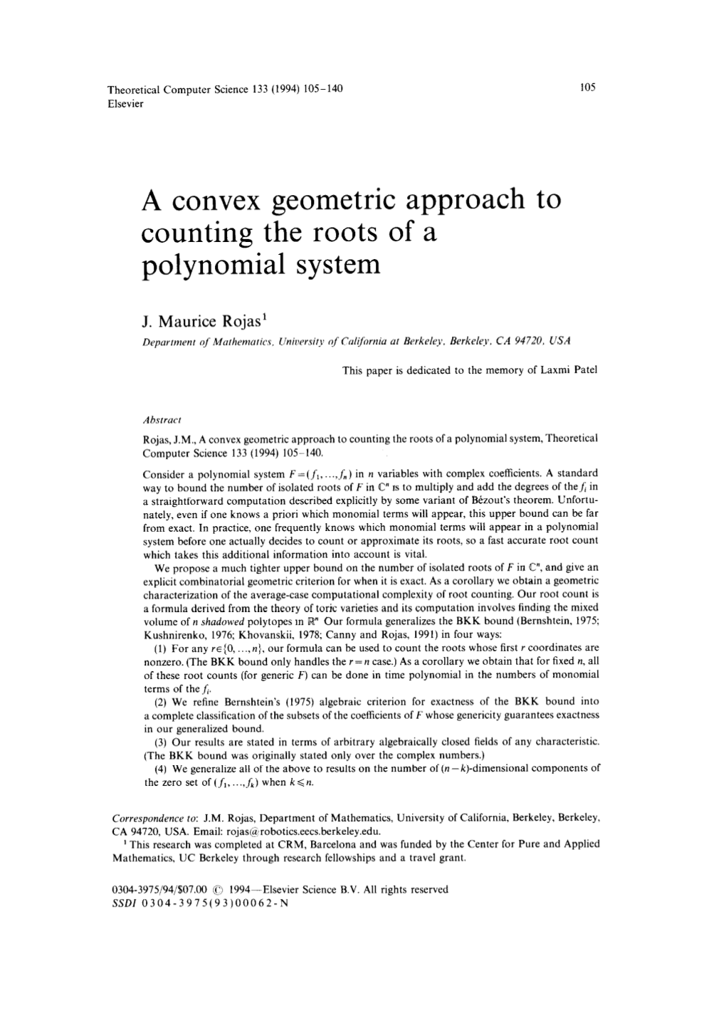 A Convex Geometric Approach to Counting the Roots of a Polynomial System