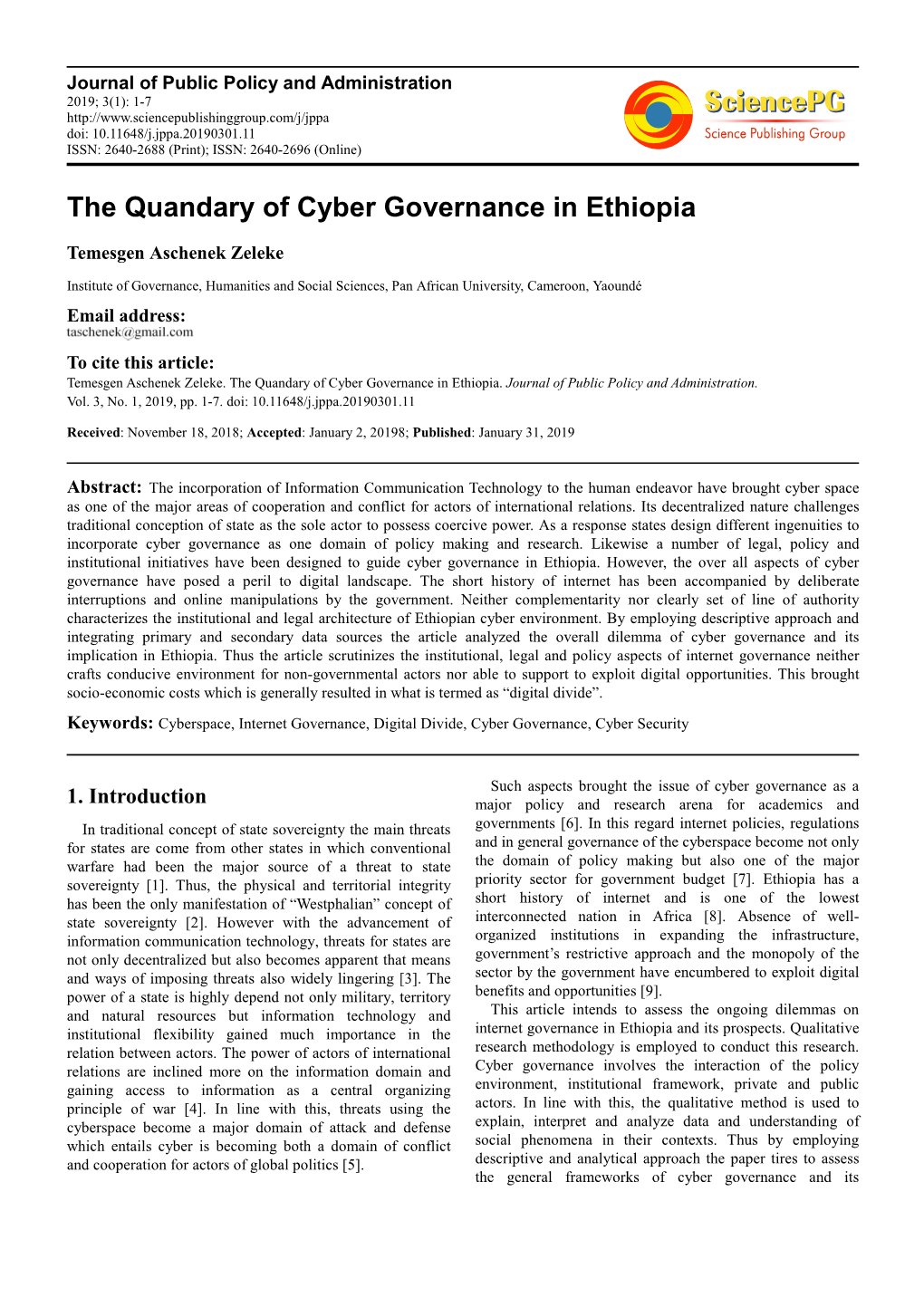 The Quandary of Cyber Governance in Ethiopia