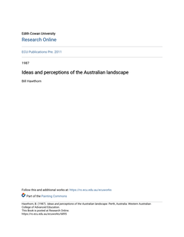 Ideas and Perceptions of the Australian Landscape