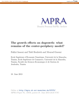 The Growth Effects on Degrowth: What Remains of the Center-Periphery Model?