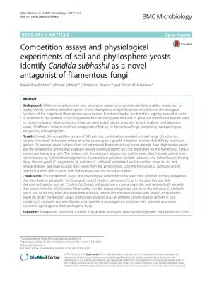 Competition Assays and Physiological Experiments of Soil And